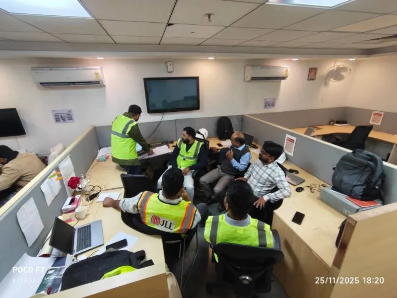 Spaceio+ project team engaged in on-site safety practices